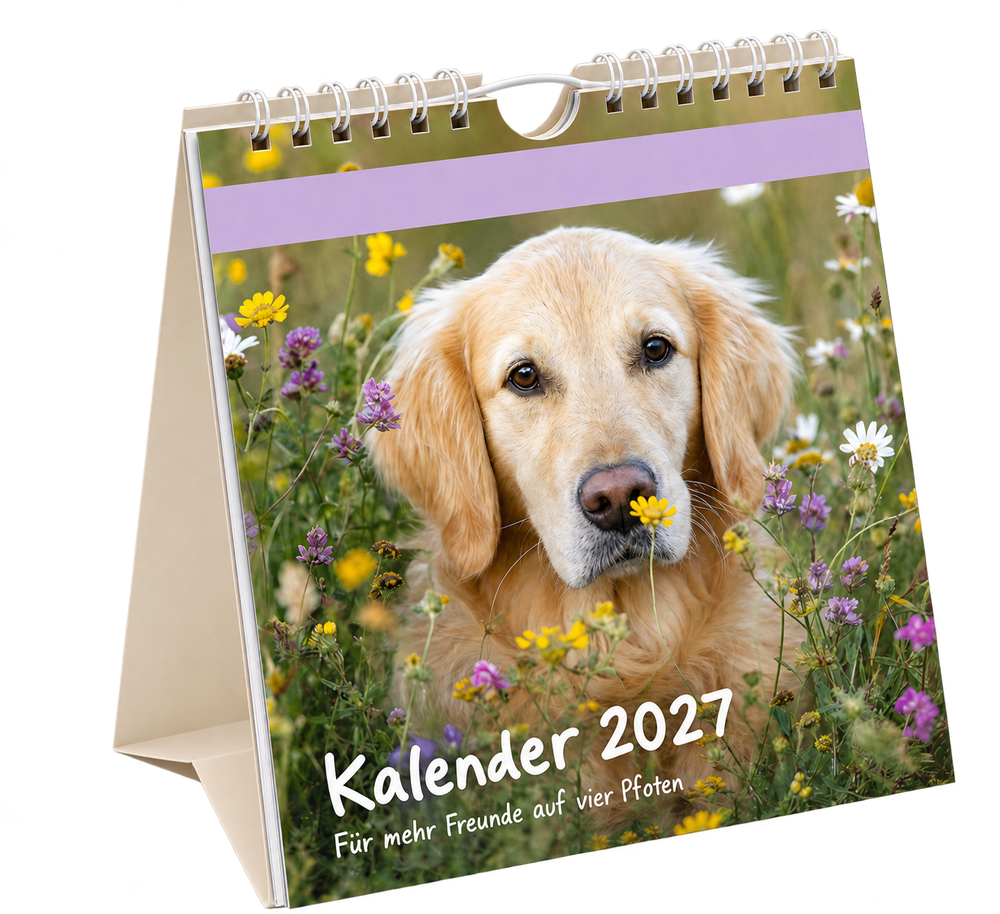 Branded desk calendar donor gift standing on a surface
